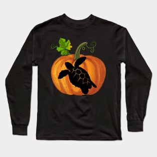 Turtle in pumpkin Long Sleeve T-Shirt